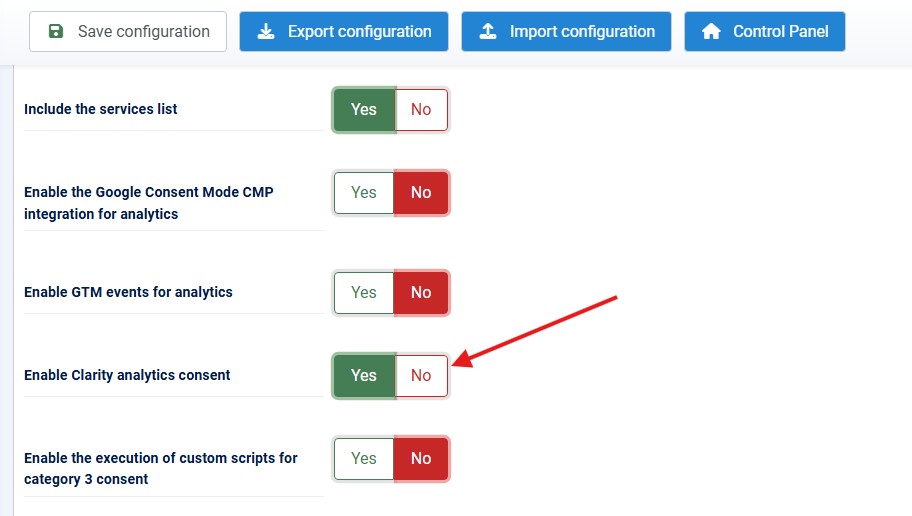 Enable Clarity Consent Mode