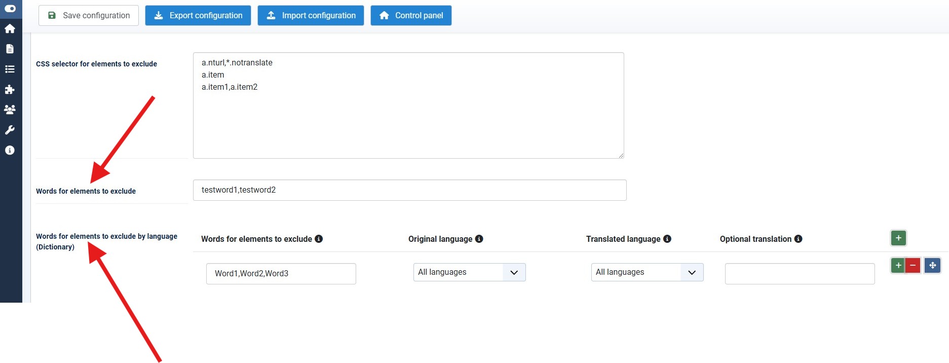 gptranslate exclude