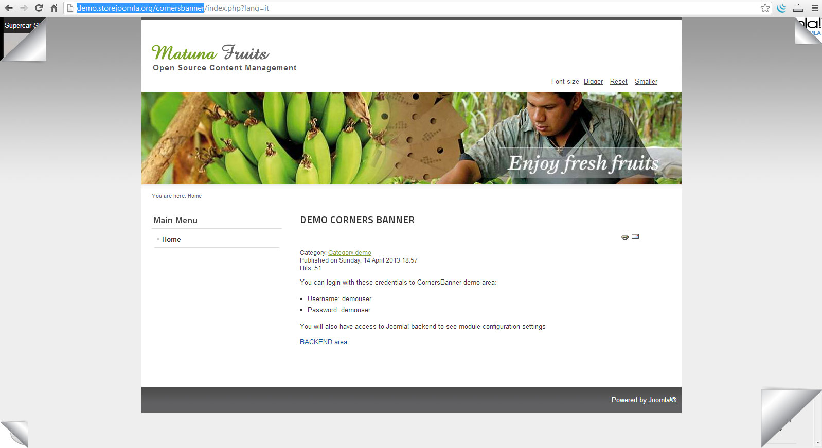 Corners banner multiple