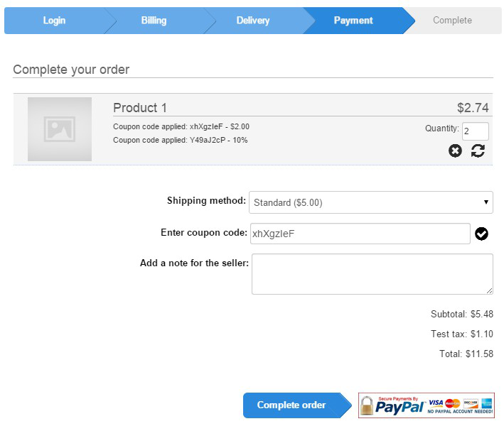 Enter coupon codes