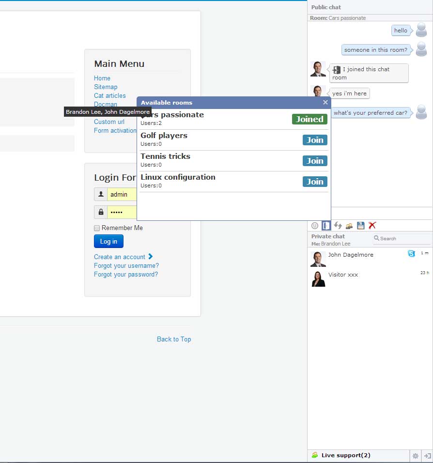 Multiple chatrooms