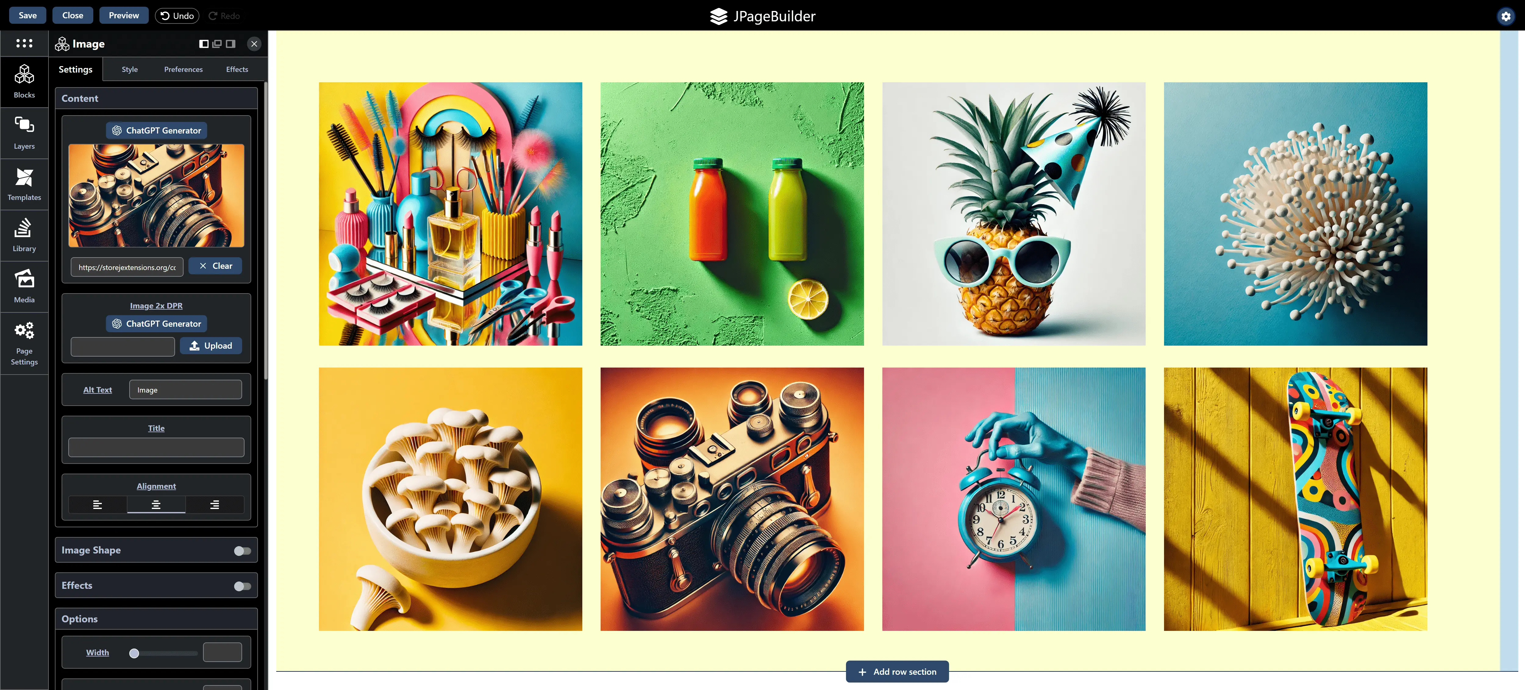Joomla Page Builder Frontend Editor