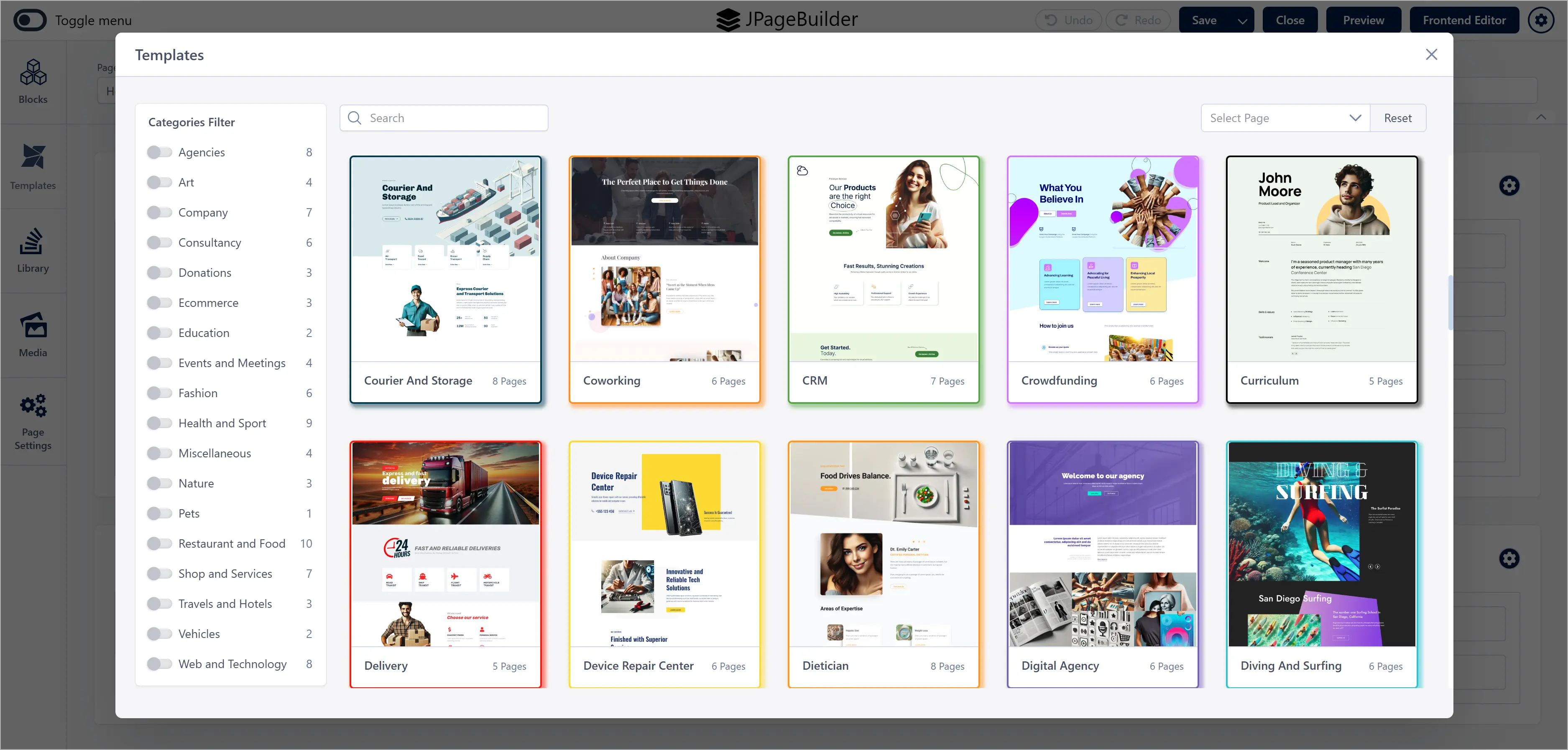Joomla Page Builder Templates