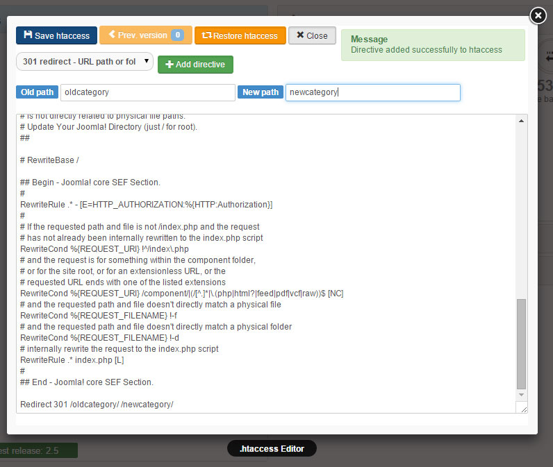 Htaccess editor
