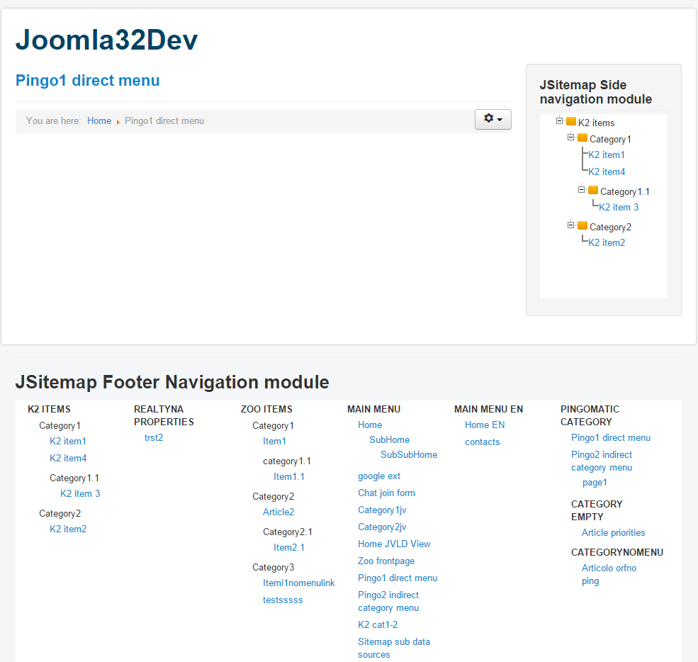 JSitemap modules