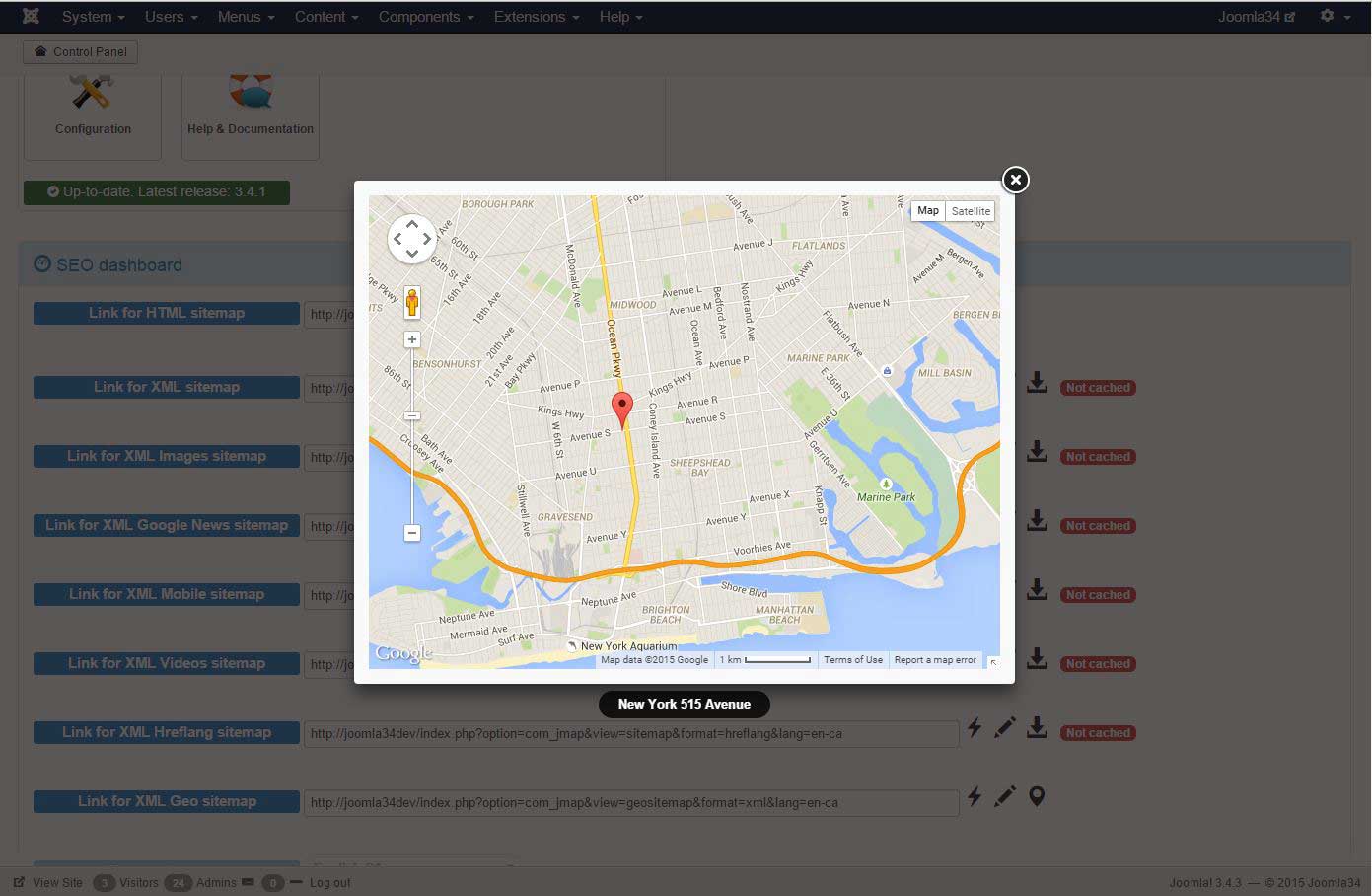 Geo location sitemap