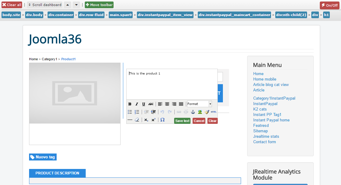 Inline editing Dashboard